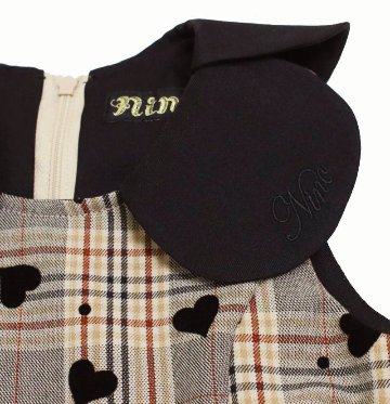 nino「先染チェック地ハートフロッキージャンパースカート」(90-150cm) の画像