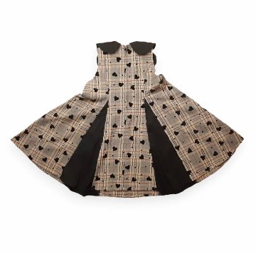 nino「先染チェック地ハートフロッキージャンパースカート」(90-150cm) の画像