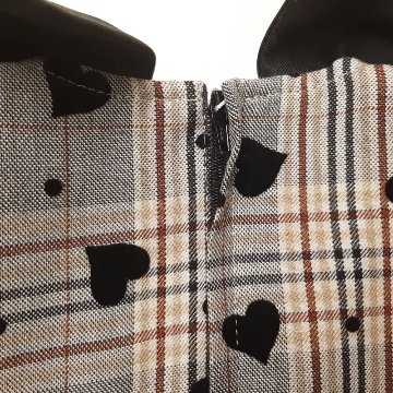 nino「先染チェック地ハートフロッキージャンパースカート」(90-150cm) の画像