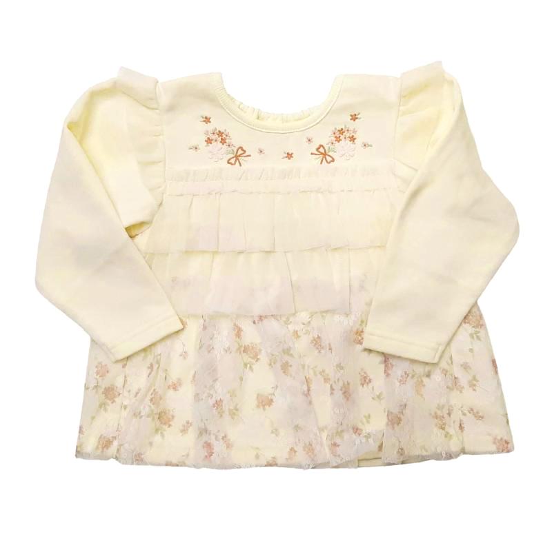 Souris (スーリー)「チュールフリル付き裏毛カットソープルオーバー」（80-120cm） 【メール便送料無料商品】の画像