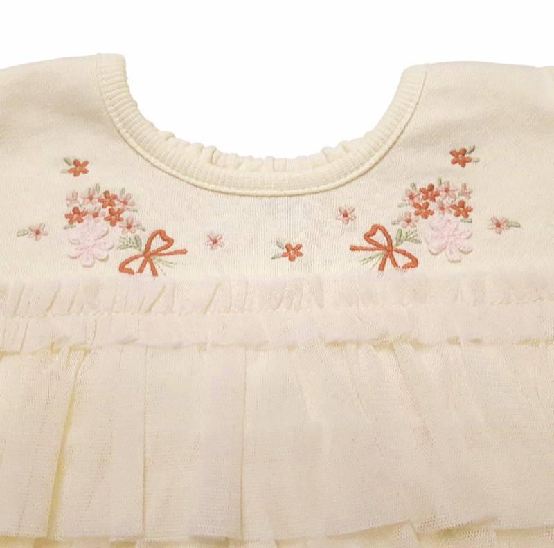 Souris (スーリー)「チュールフリル付き裏毛カットソープルオーバー」（80-120cm） 【メール便送料無料商品】の画像