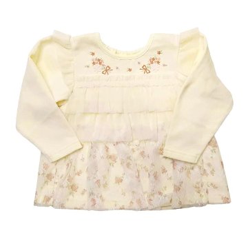 Souris (スーリー)「チュールフリル付き裏毛カットソープルオーバー」（80-120cm） 【メール便送料無料商品】の画像