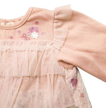 Souris (スーリー)「チュールフリル付き裏毛カットソープルオーバー」（80-120cm） 【メール便送料無料商品】の画像