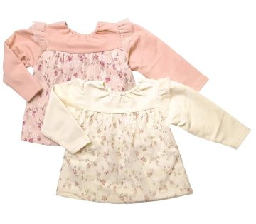 Souris (スーリー)「チュールフリル付き裏毛カットソープルオーバー」（80-120cm） 【メール便送料無料商品】の画像