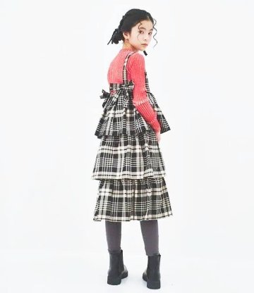 maarook 「タータンチェック ティアードジャンパースカート」 (90-160cm)  の画像