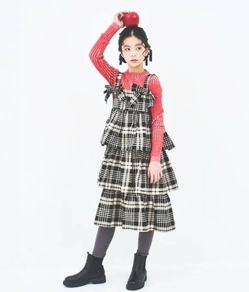 maarook 「タータンチェック ティアードジャンパースカート」 (90-160cm)  の画像