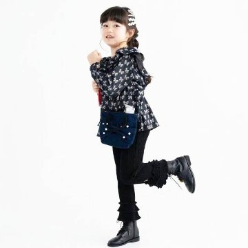 nino「裾フリル コットンリブパンツ」(90-150cm) 【メール便送料無料】の画像