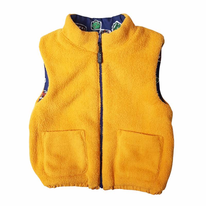 hakka baby&kids ロンドンボーダープリント【サーモライトEcoMade中綿入り】リバーシブルベスト」 (80-130cm）の画像