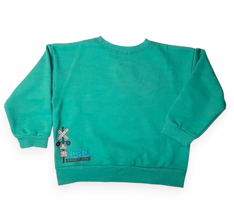 L.COPECK（エルコペック）「電車アップリケ裏毛トレーナー」(80-130cm) 【メール便送料198円対応可】の画像