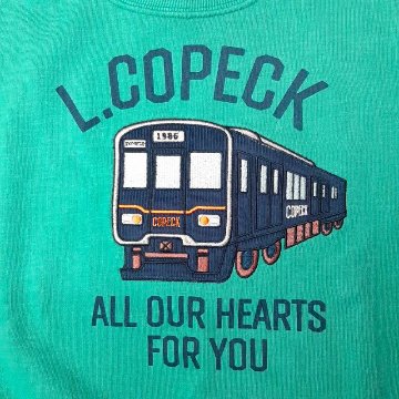 L.COPECK（エルコペック）「電車アップリケ裏毛トレーナー」(80-130cm) 【メール便送料198円対応可】の画像