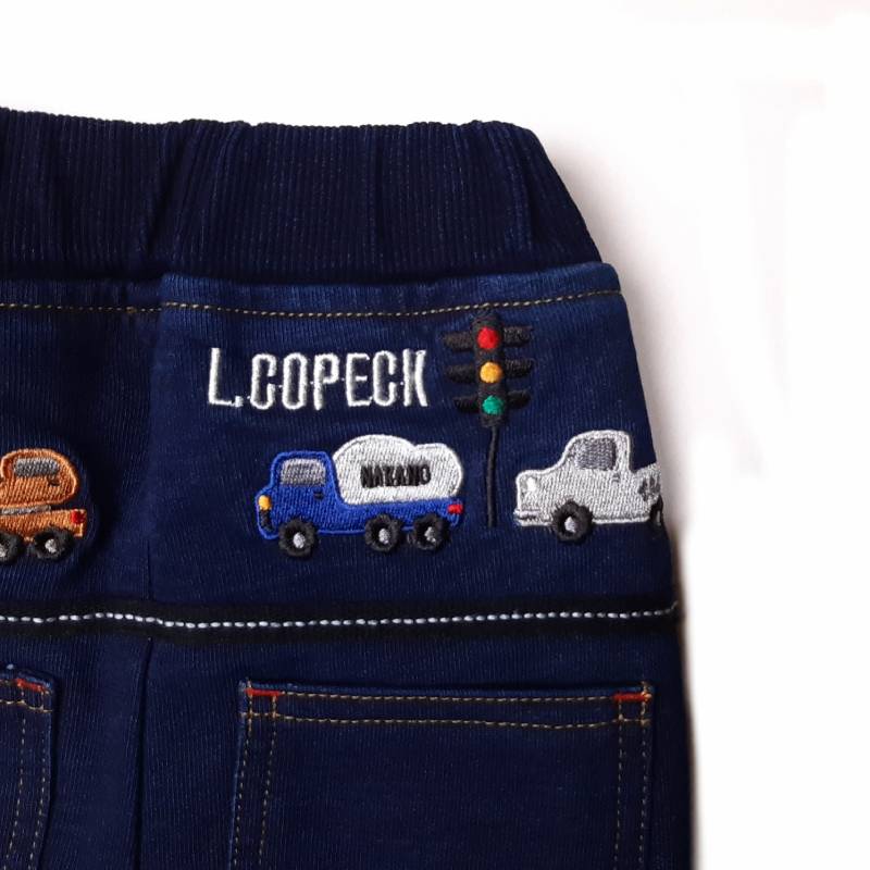 L.COPECK（エルコペック）「働く車 刺繍 裏毛カットソーパンツ」(80-120cm)  【メール便送料198円対応可】の画像