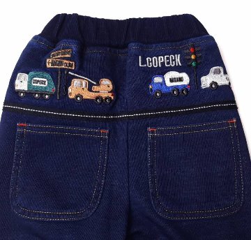 L.COPECK（エルコペック）「働く車 刺繍 裏毛カットソーパンツ」(80-120cm)  【メール便送料198円対応可】の画像
