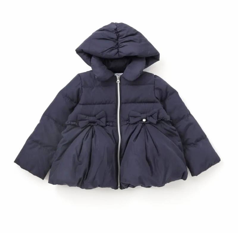 SLAP SLIP(スラップスリップ) 「フード付きリボンダウンジャケットgirls」(90-130cm) の画像