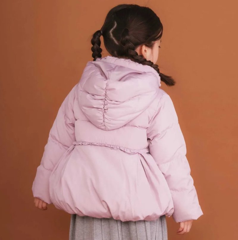 SLAP SLIP(スラップスリップ) 「フード付きリボンダウンジャケットgirls」(90-130cm) の画像