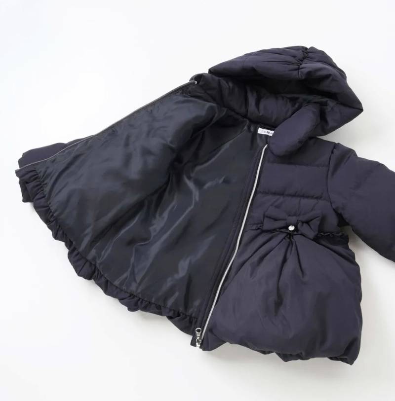 SLAP SLIP(スラップスリップ) 「フード付きリボンダウンジャケットgirls」(90-130cm) の画像