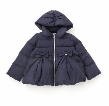 SLAP SLIP(スラップスリップ) 「フード付きリボンダウンジャケットgirls」(90-130cm) の画像