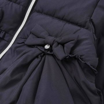 SLAP SLIP(スラップスリップ) 「フード付きリボンダウンジャケットgirls」(90-130cm) の画像