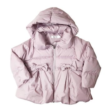 SLAP SLIP(スラップスリップ) 「フード付きリボンダウンジャケットgirls」(90-130cm) の画像