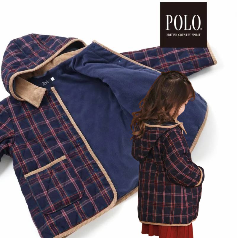 SLAP SLIP(スラップスリップ) 「【POLO BCSコラボ】フード付きチェックキルティングジャケット」(90-130cm) の画像