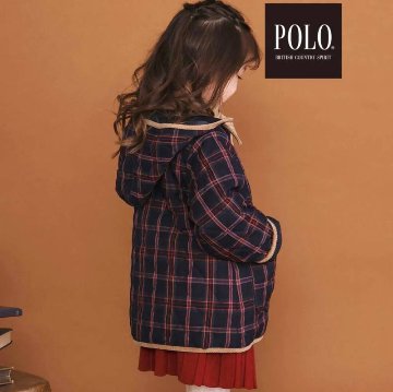 SLAP SLIP(スラップスリップ) 「【POLO BCSコラボ】フード付きチェックキルティングジャケット」(90-130cm) の画像