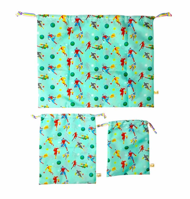 fafa 「CAMILLA ヒーロー柄 巾着袋３点セット」 メール便送料198円対応可の画像