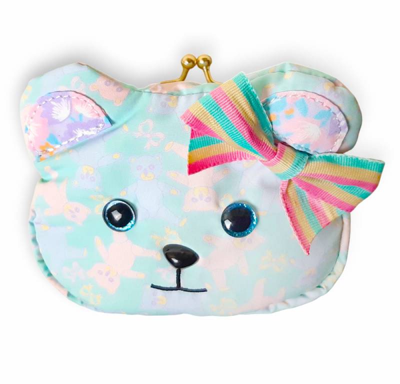 fafa「HONEY-ROSE　クマちゃんフェイスがま口型ポーチ」（F)の画像