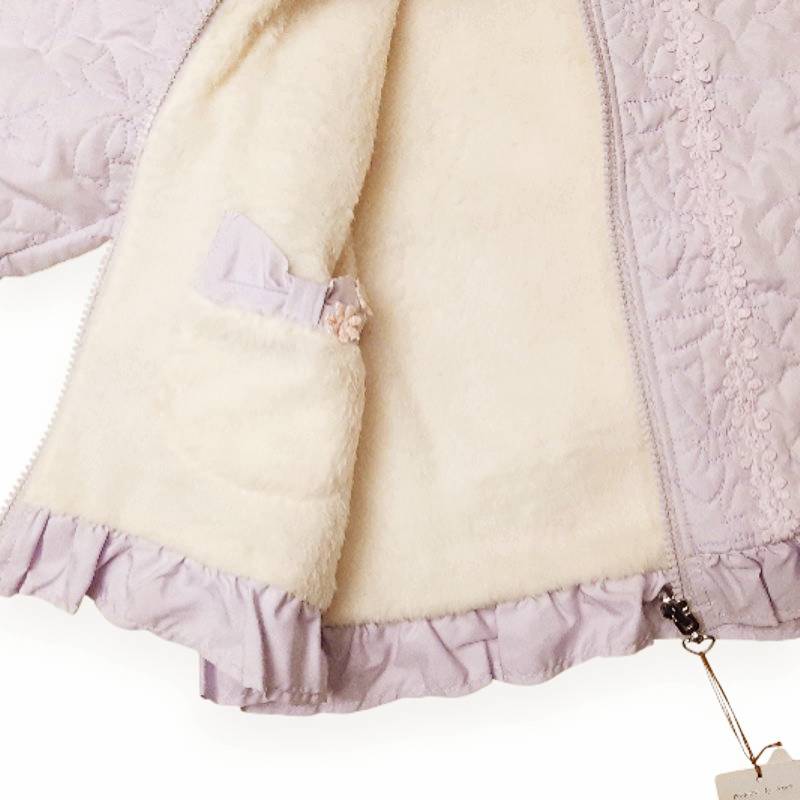 Souris スーリー 「リボンキルティング裏ボアリバーシブルショートコート」 (90-130cm)の画像