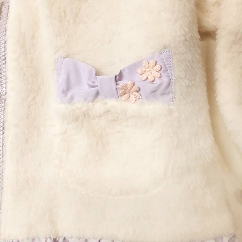 Souris スーリー 「リボンキルティング裏ボアリバーシブルショートコート」 (90-130cm)の画像