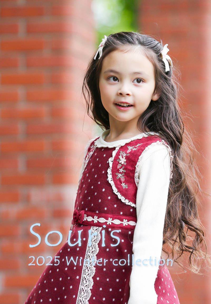 Souris(スーリー)「プチドット柄ジャンパースカート」（90-130cm）の画像