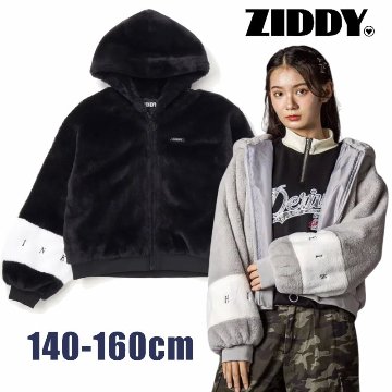 ZIDDY「フード付きショート丈ファーブルゾン」 (140-160cm)　の画像