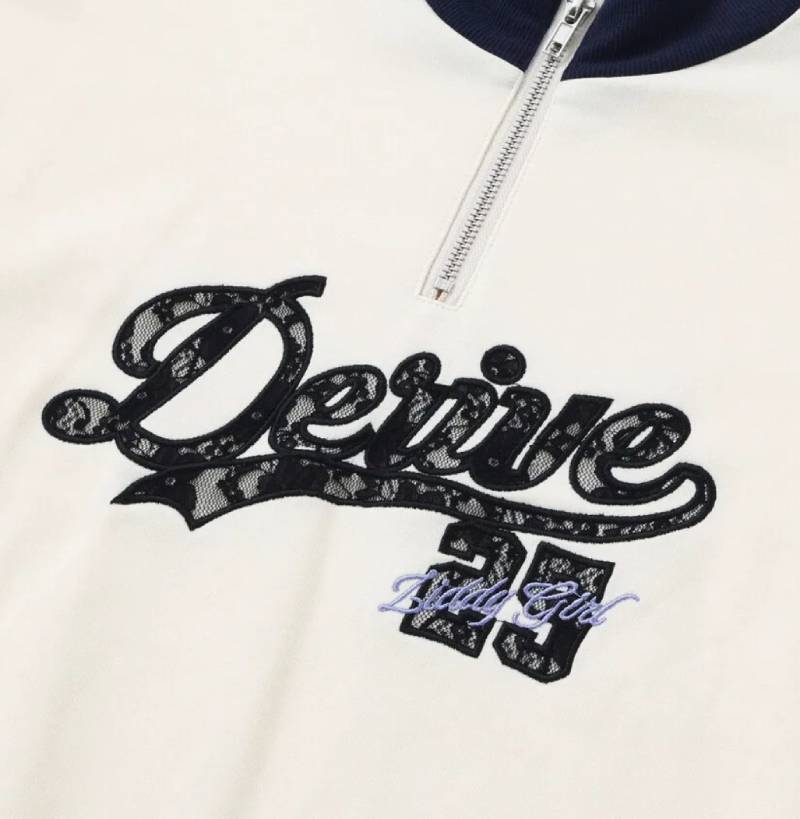 ZIDDY「ハーフジップチュールレースワッペントレーナー」 (140-160cm)　【メール便送料無料】の画像