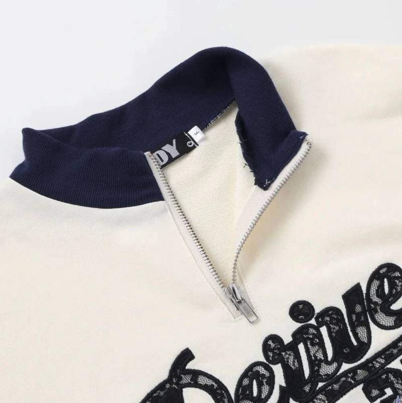 ZIDDY「ハーフジップチュールレースワッペントレーナー」 (140-160cm)　【メール便送料無料】の画像