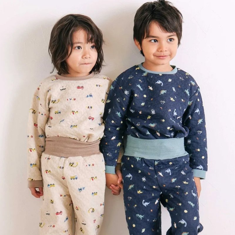 SLAP SLIP 「パジャマ 腹巻き一体型 みんな快眠！みんみんキルトパジャマ 上下セット」 (80~130cm) の画像