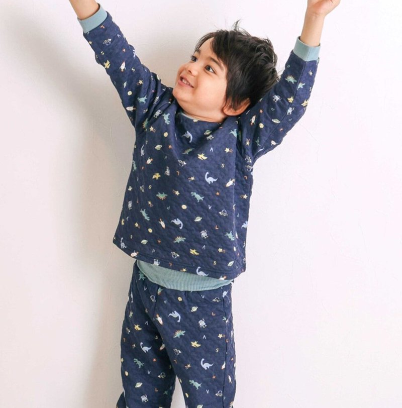 SLAP SLIP 「パジャマ 腹巻き一体型 みんな快眠！みんみんキルトパジャマ 上下セット」 (80~130cm) の画像