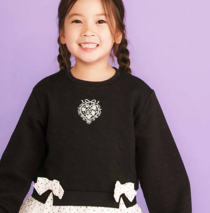 SLAP SLIP(スラップスリップ) 「キルトハート柄コーデュロイ切り替えトレーナー」(80-130cm) 【メール便送料198円対応】の画像