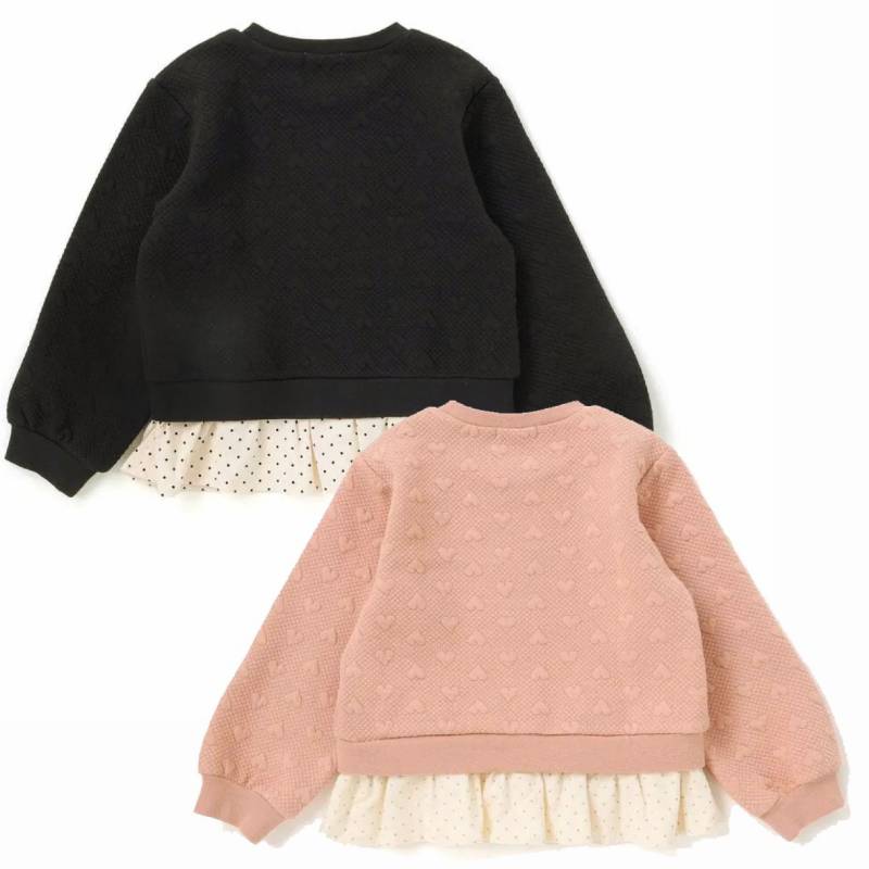 SLAP SLIP(スラップスリップ) 「キルトハート柄コーデュロイ切り替えトレーナー」(80-130cm) 【メール便送料198円対応】の画像