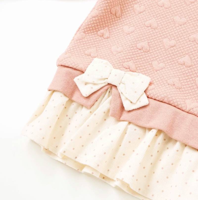 SLAP SLIP(スラップスリップ) 「キルトハート柄コーデュロイ切り替えトレーナー」(80-130cm) 【メール便送料198円対応】の画像