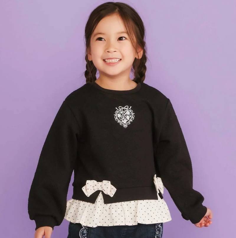 SLAP SLIP(スラップスリップ) 「キルトハート柄コーデュロイ切り替えトレーナー」(80-130cm) 【メール便送料198円対応】の画像