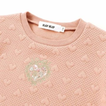 SLAP SLIP(スラップスリップ) 「キルトハート柄コーデュロイ切り替えトレーナー」(80-130cm) 【メール便送料198円対応】の画像