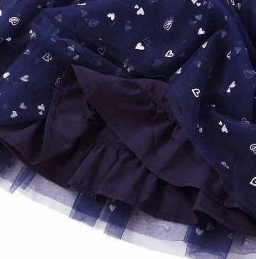 SLAP SLIP(スラップスリップ) 「ハートチュールドッキングニットワンピース」(80-130cm) 【メール便送料198円対応】の画像