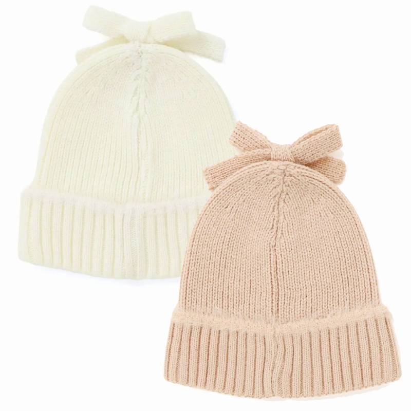 SLAP SLIP (スラップスリップ) 「ハートビジュー＆リボン付きニット帽」 (48-55cm)　【メール便送料198円対応】の画像