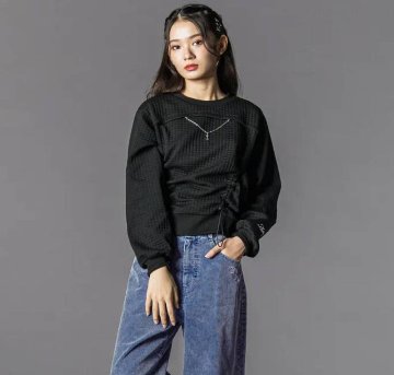 ZIDDY「ロゴチェーン付きふくれJQトレーナー」 (140-160cm)　【メール便送料無料】の画像