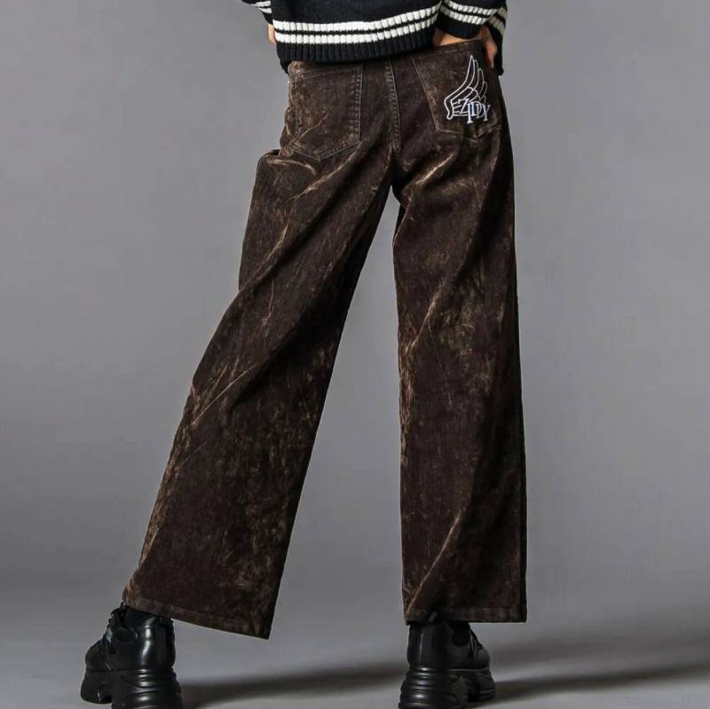 ZIDDY「ウィングロゴ刺繍フロッキーワイドデニム」 (140-160cm) の画像