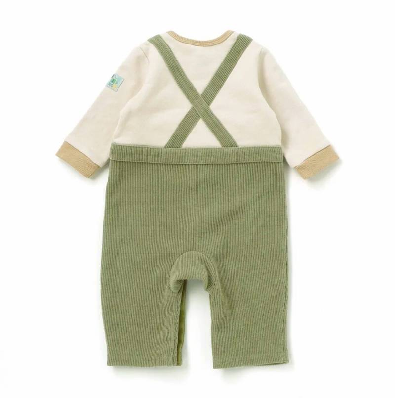 SLAP SLIP(スラップスリップ) 「サロペット風ニットコールロンパース」(70cm) 【メール便送料198円対応】の画像