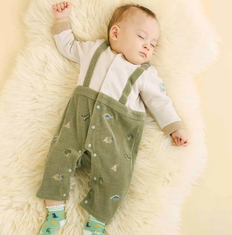 SLAP SLIP(スラップスリップ) 「サロペット風ニットコールロンパース」(70cm) 【メール便送料198円対応】の画像