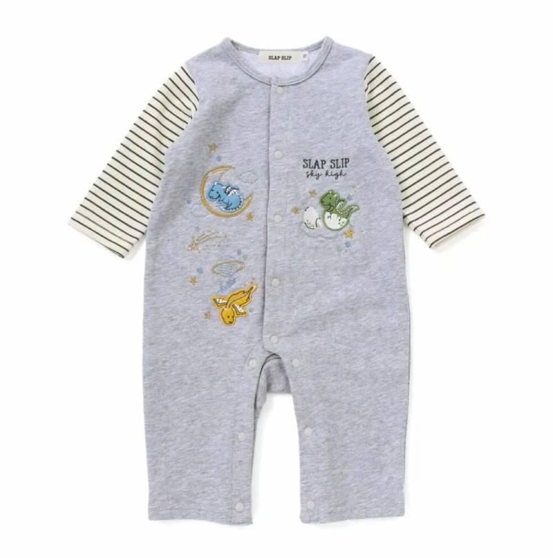 SLAP SLIP(スラップスリップ) 「ドラゴン刺繍ロンパース＋ドラゴンフェイススタイセット」(70cm) 【メール便送料無料】の画像