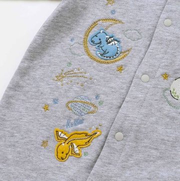 SLAP SLIP(スラップスリップ) 「ドラゴン刺繍ロンパース＋ドラゴンフェイススタイセット」(70cm) 【メール便送料無料】の画像