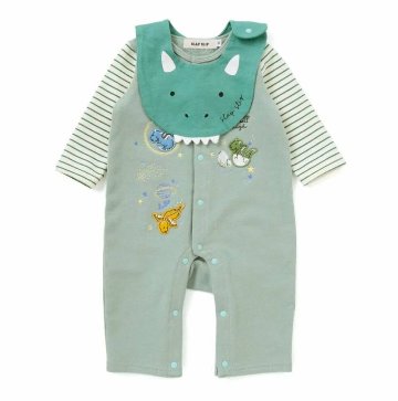 SLAP SLIP(スラップスリップ) 「ドラゴン刺繍ロンパース＋ドラゴンフェイススタイセット」(70cm) 【メール便送料無料】の画像