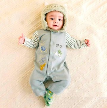 SLAP SLIP(スラップスリップ) 「ドラゴン刺繍ロンパース＋ドラゴンフェイススタイセット」(70cm) 【メール便送料無料】の画像