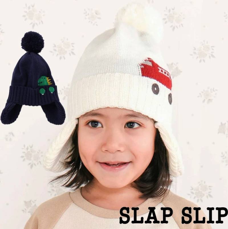 SLAP SLIP (スラップスリップ) 「耳当てつきニット帽」 (48-55cm)の画像